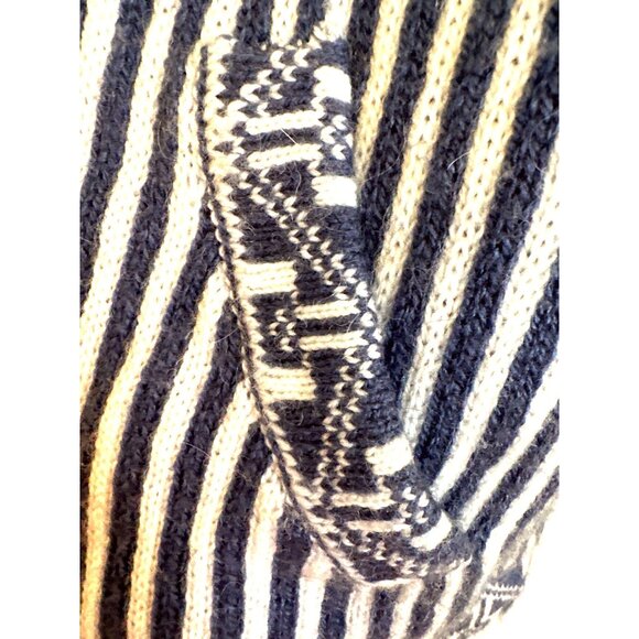 CCC Handcrafted Alpaca Striped Hooded Baja Sweater Jacket Size Large - Picture 8 of 9